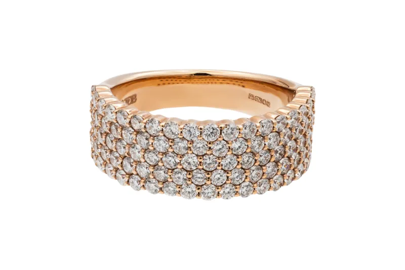 18ct Rose Gold Round Brilliant Diamond Eternity Ring 1.89ct