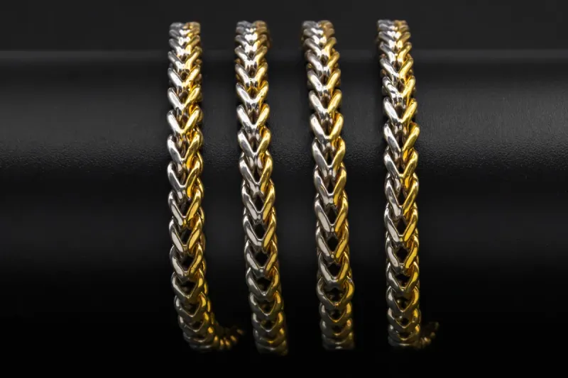 9ct White and Yellow Gold Franco Chain 46.8g