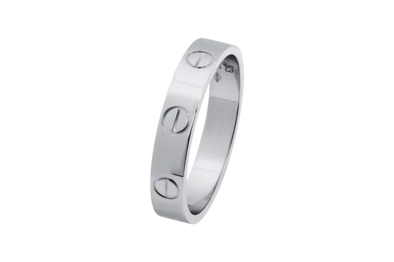 Cartier LOVE Ring 18ct White Gold 3.6mm Size 53 M