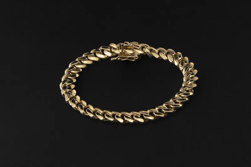 9ct Yellow Gold Cuban Link Bracelet 9" 46.6g
