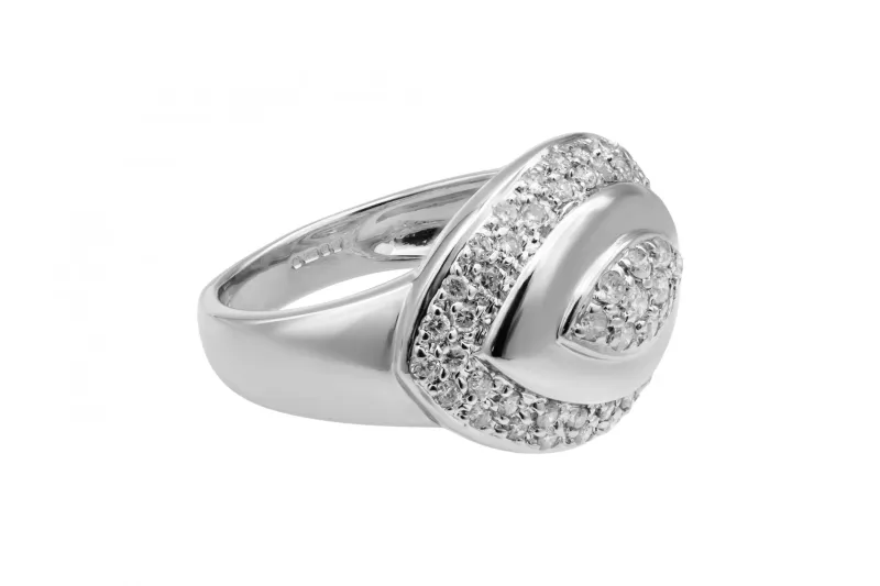 14ct White Gold Diamond Evil Eye Ring 0.28ct 6.8g