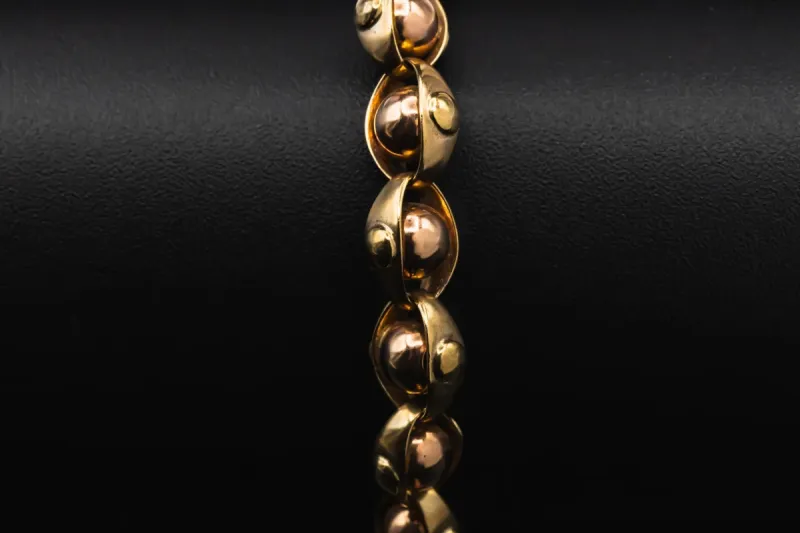 9ct Rose & Yellow Gold Ball Cage Bracelet 21.4g