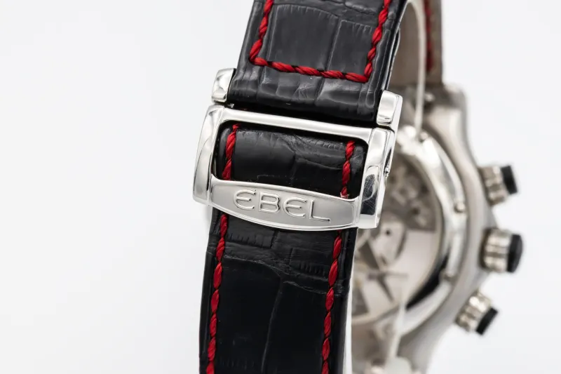 Ebel 1911 BTR Chronograph 45mm Black Leather E9137L73 Circa 2000s
