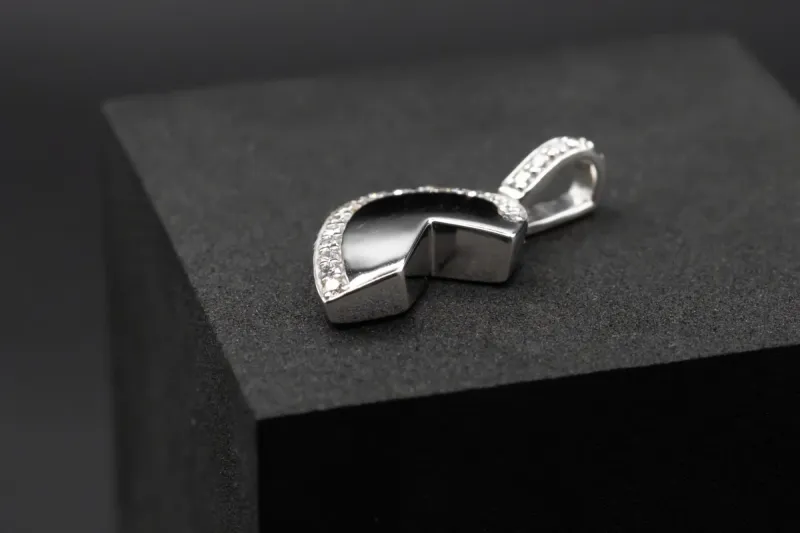 9ct White Gold Diamond Half Heart Pendant 0.35cts