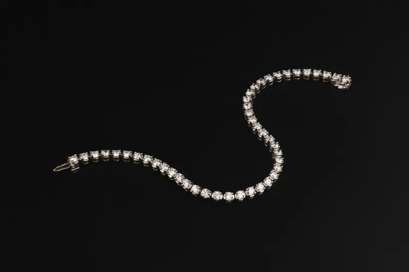 Above Earth 14ct White Gold Lab Grown Diamond Tennis Bracelet 4.98ct
