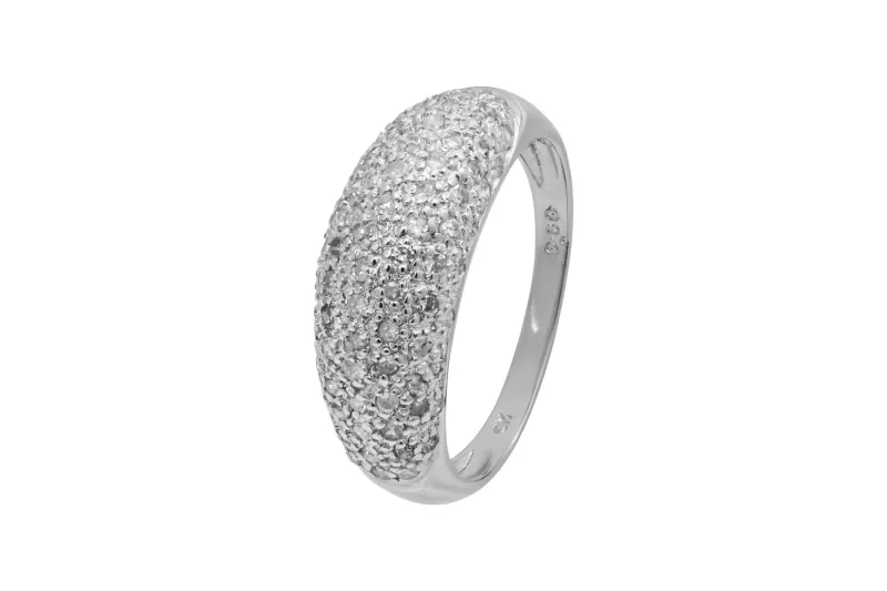 9ct White Gold Diamond Pavé Band Ring 0.50ct