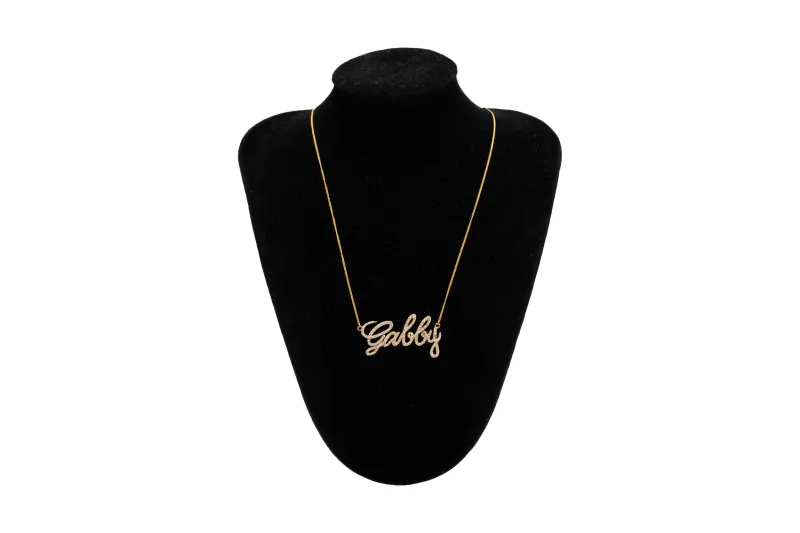 9ct Yellow Gold Diamond Gabby Name Pendant Necklace 4.0g