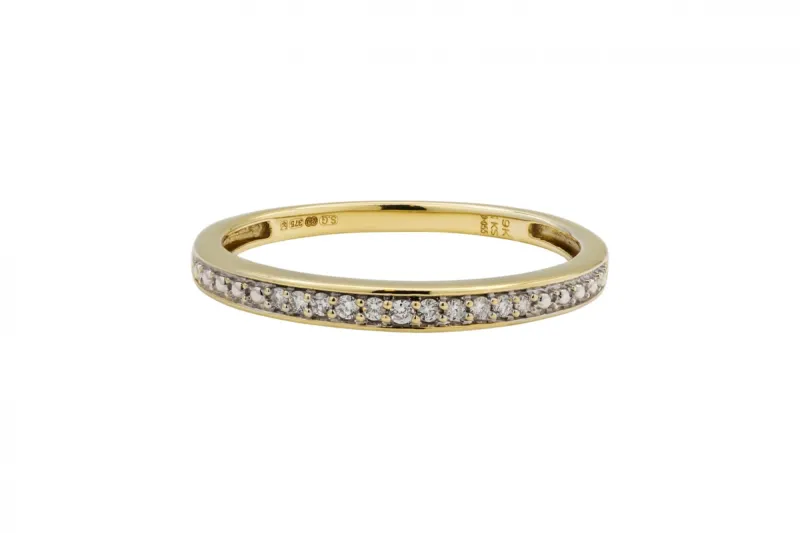 9ct Yellow Gold Diamond Eternity Ring 0.05ct
