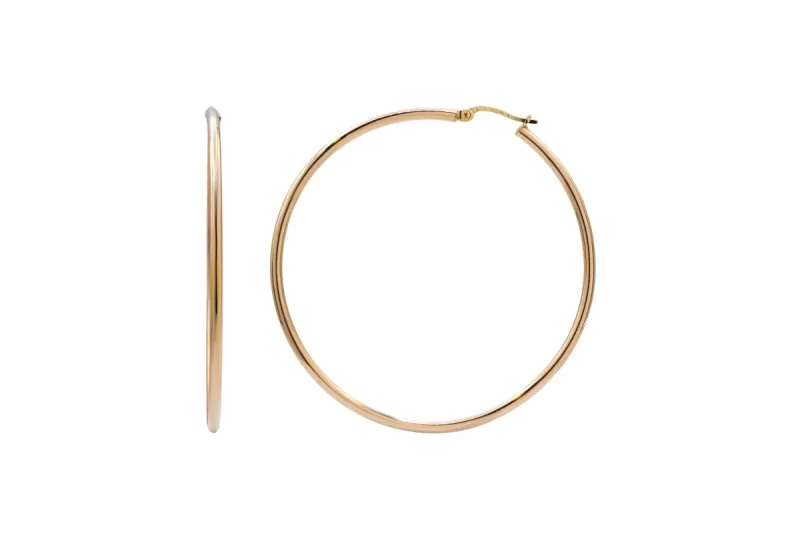 9ct Yellow Gold Large Hoop Earrings 4g