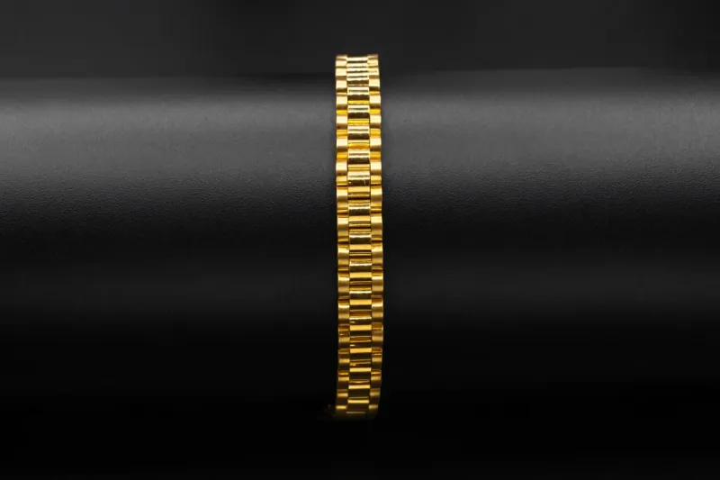 9ct Yellow Gold Presidential Baby Bracelet 19.5g