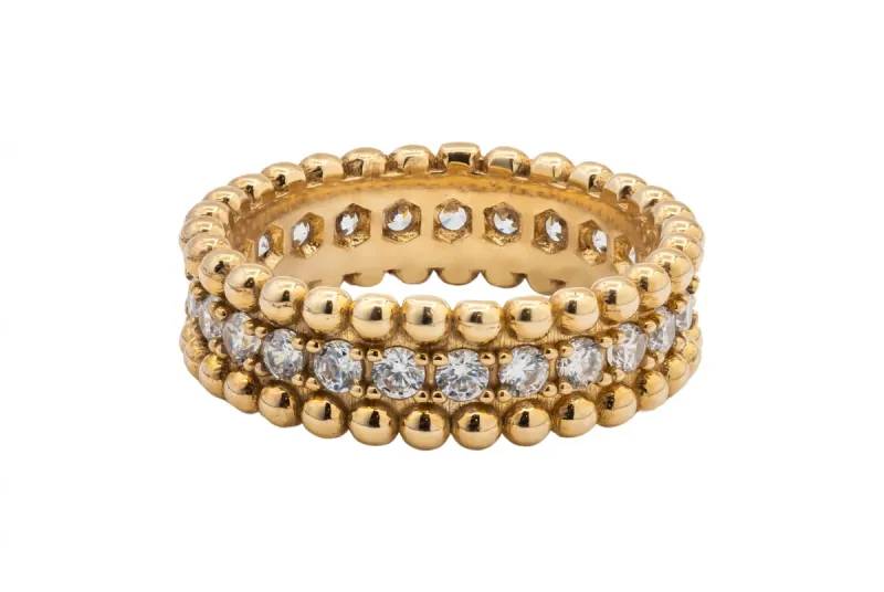 9ct Yellow Gold Cubic Zirconia Ring 4.5g