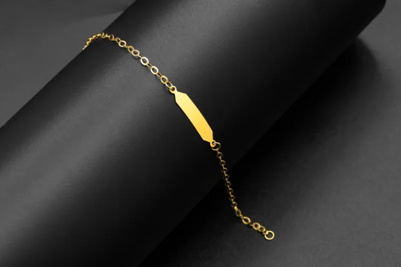 18ct Yellow Gold ID Children's Bracelet 1.2g