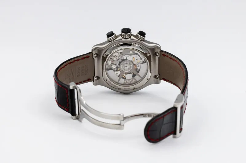 Ebel 1911 BTR Chronograph 45mm Black Leather E9137L73 Circa 2000s