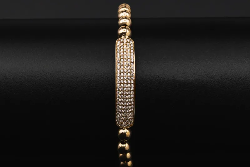 9ct Rose Gold Cubic Zirconia Bracelet 9g
