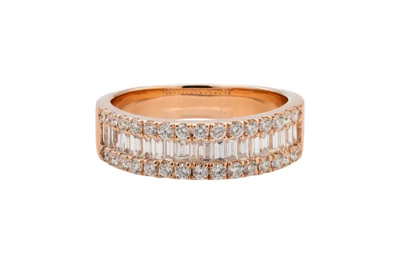 9ct Rose Gold Diamond Half Eternity Ring 1.15ct