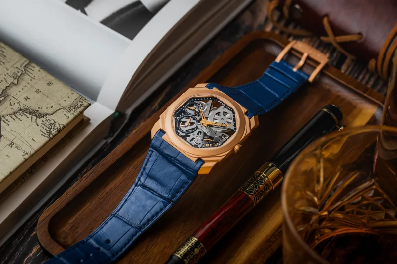 Bvlgari Octo Finissimo Skeleton 40mm Blue Leather 102946 2023