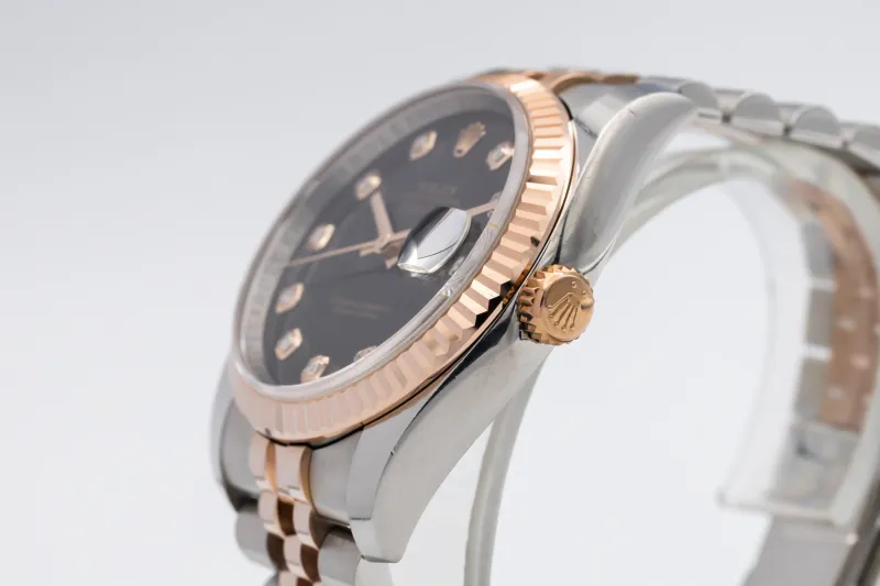 Rolex DateJust 36mm Stainless Steel 18ct Rose Gold Jubilee 116231 2016