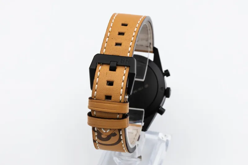Bell & Ross Chronograph Heritage PVD 41mm Tan Leather BR126-94-SC 2017
