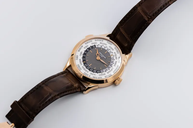 Patek Philippe World Time 39.5mm Brown Leather 5130R-001 Circa 2010