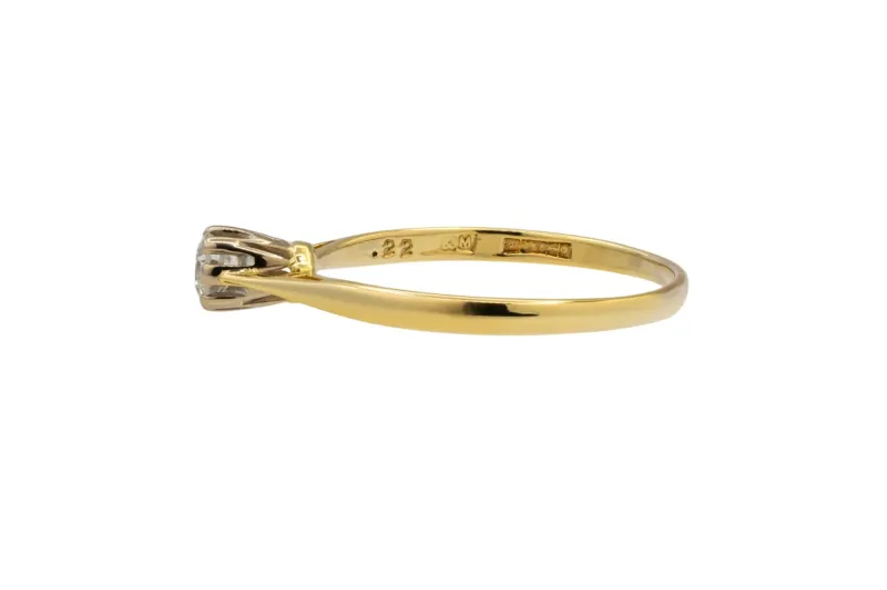 18ct Yellow Gold Diamond Engagement Ring 1.74g