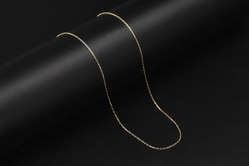 14ct Yellow Gold Thin Anchor Link Chain 17"