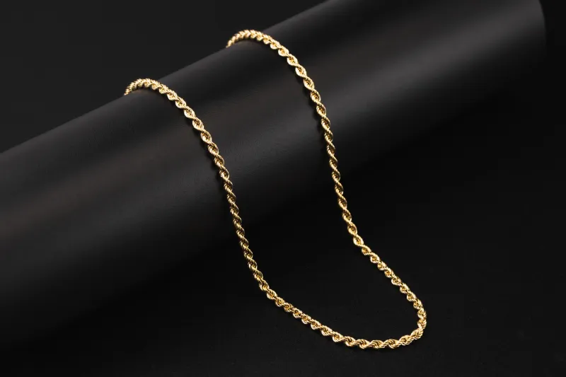 18ct Yellow Gold Rope Chain 18" 4g