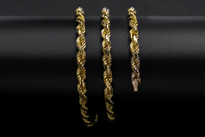 9ct Yellow Gold Solid Rope Chain 30g
