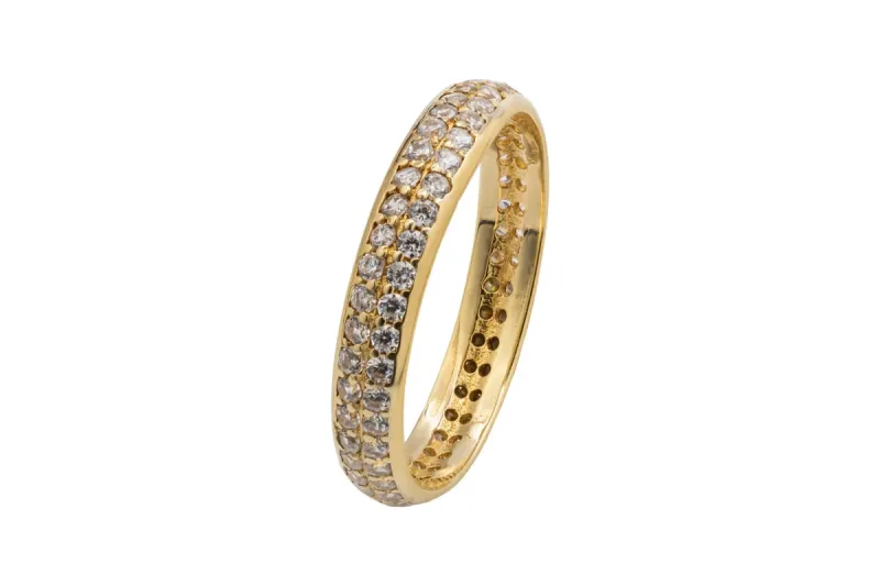 9ct Yellow Gold Cubic Zirconia Eternity Ring 1.5g