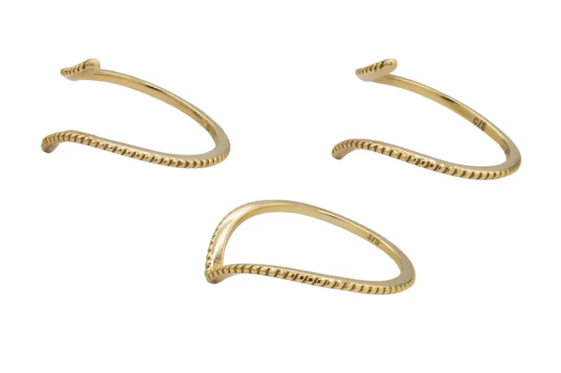 9ct Yellow Gold Puzzle Ring 3 Piece 3.9g