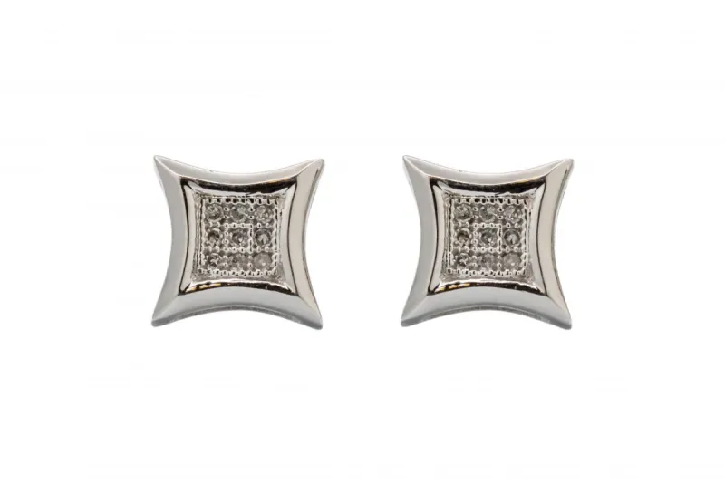 9ct White Gold Diamond Star Stud Earrings 0.20ct