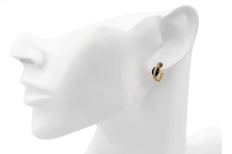 9ct Yellow Gold Cubic Zirconia Huggie Earrings