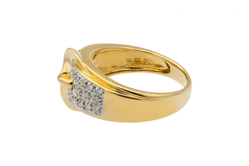 18ct Yellow Gold Belt Diamond Ring 0.15ct 6.1g