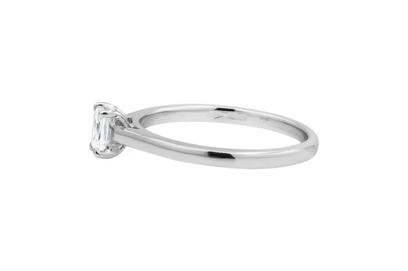 Platinum Emerald Cut Diamond Engagement Ring 0.20ct