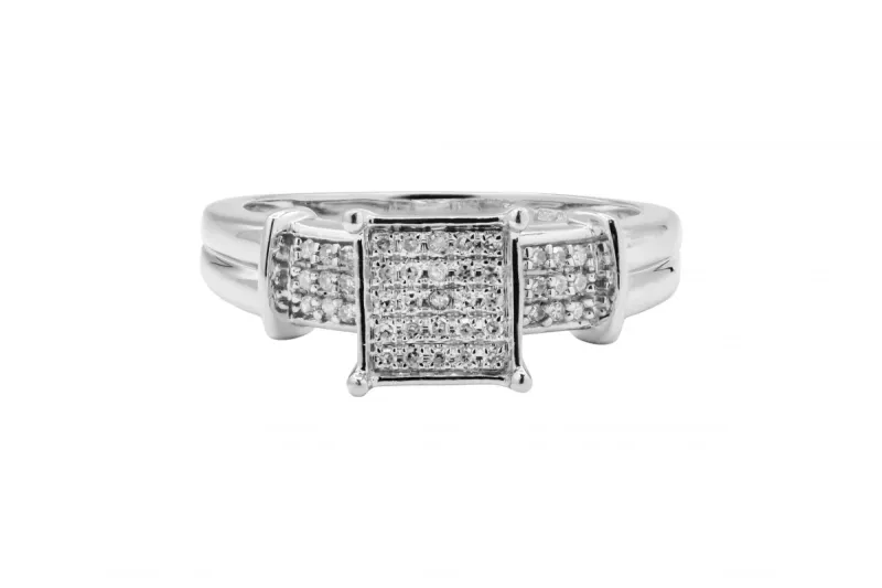 9ct White Gold Diamond Engagement Ring 0.27ct