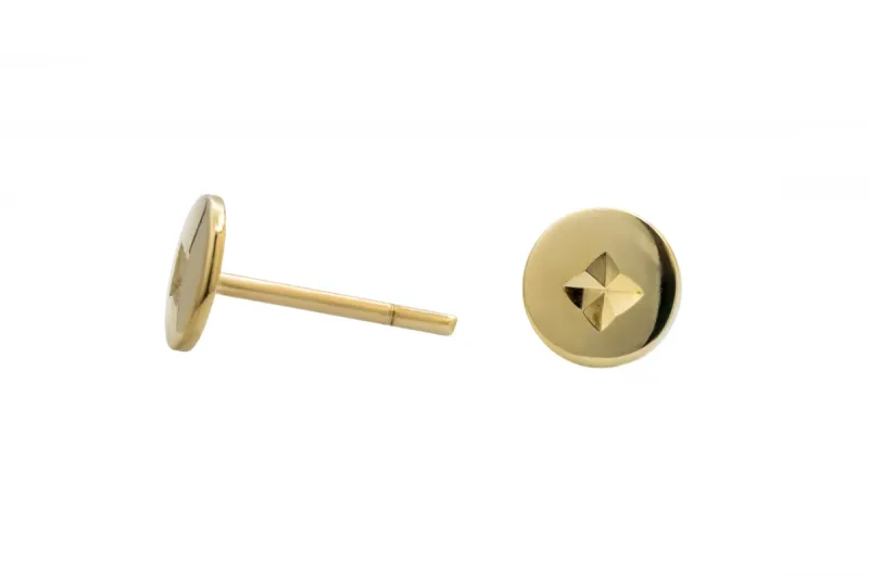 9ct Yellow Gold Flat Round Studs