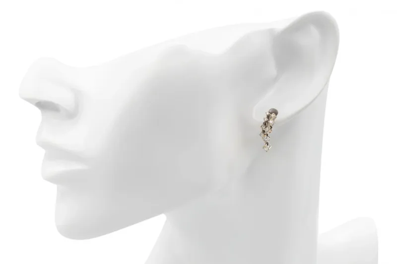 9ct White Gold Diamond Drop-Down Stud Earrings 0.56ct