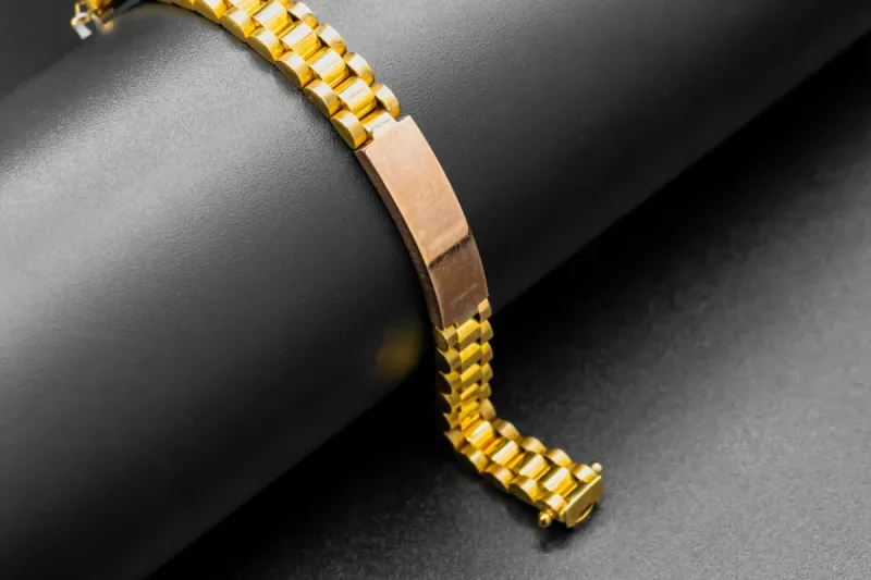 9ct Yellow Gold Rolex Design ID Baby Bracelet 24.8g