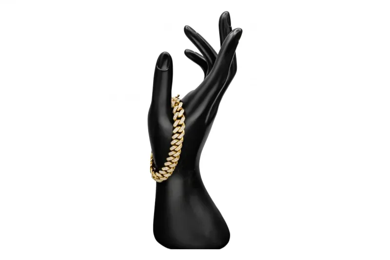 9ct Yellow Gold Diamond Cuban Bracelet 4.4ct VS