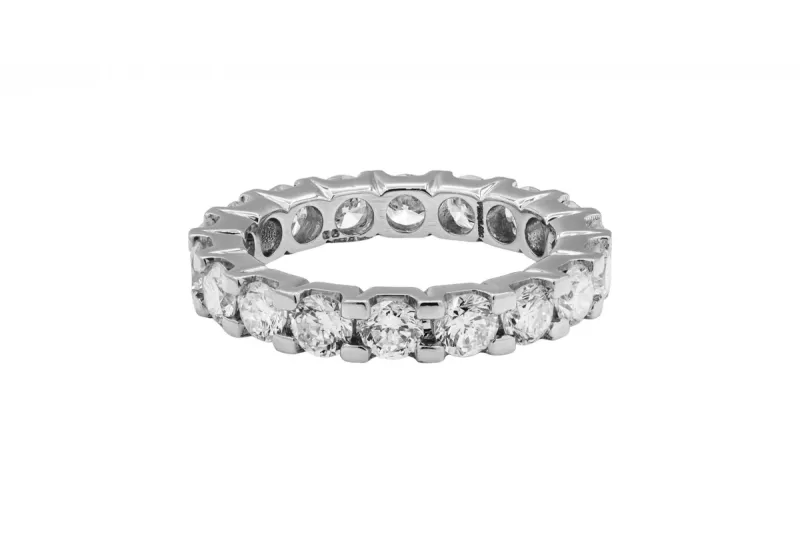 Platinum Claw Set Above Earth Lab Grown Diamond Eternity Band 2.50ct