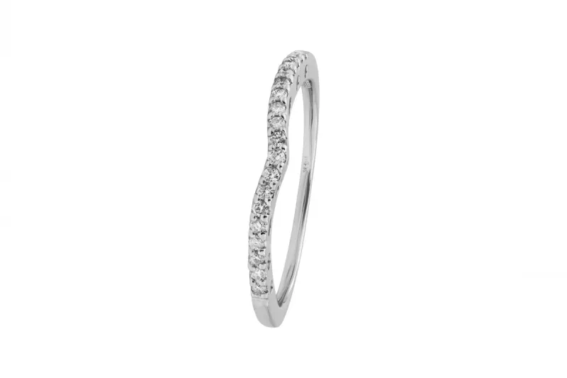 14ct White Gold Micro Pave Diamond Eternity Ring 0.10ct