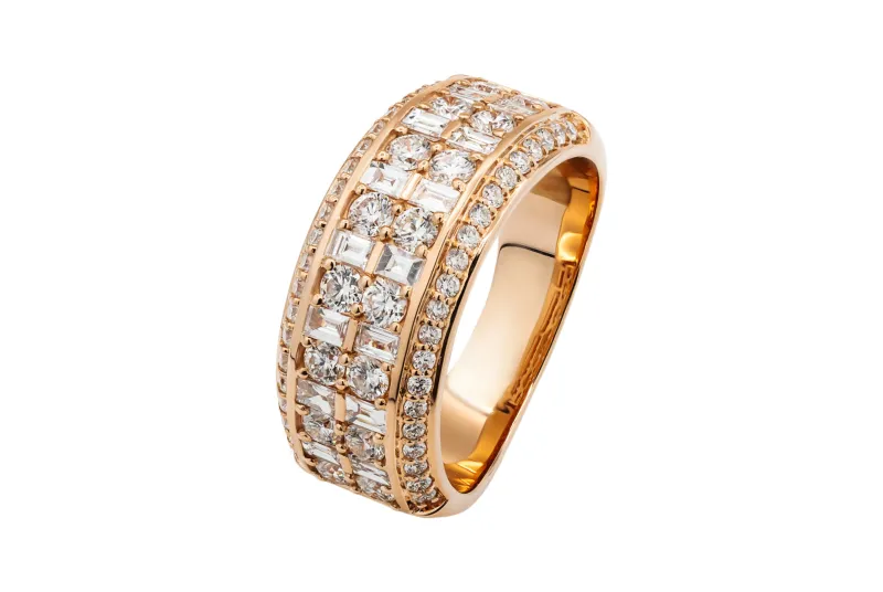 18ct Rose Gold Round Brilliant Diamond Statement Ring 1.98ct
