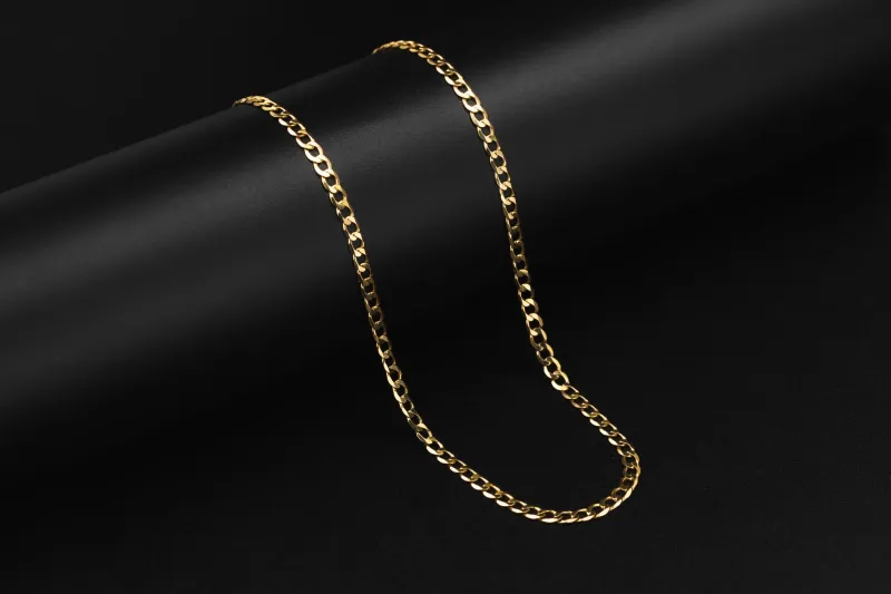 9ct Yellow Gold Flat Curb Chain 16" 5.1g