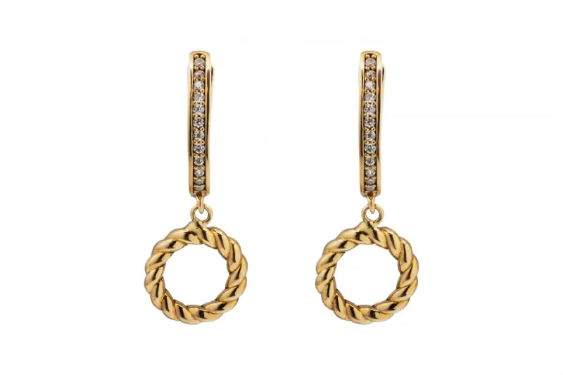 9ct Yellow Gold Cubic Zirconia Earrings 3.3g