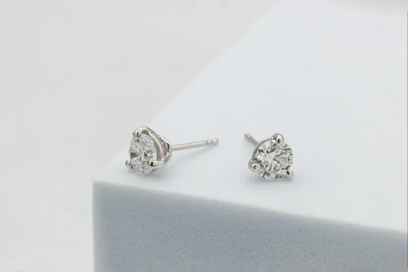 18ct White Gold Diamond Stud Earrings 1.40ct D VS1 GIA  Certified