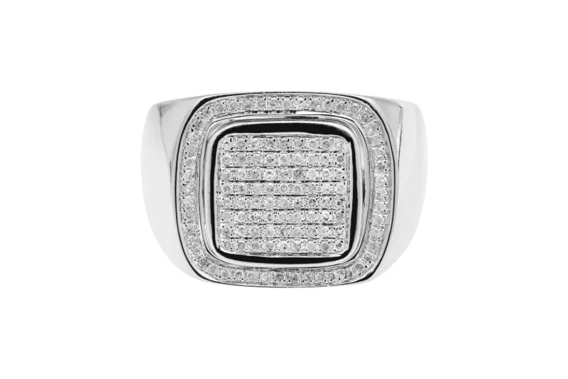 9ct White Gold Diamond Ring 0.57ct 10.9g