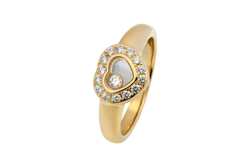 Chopard Happy Diamonds Icon Heart Ring 18ct Yellow Gold 0.29ct