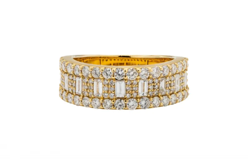 18ct Yellow Gold Diamond Mens Ring 1.78ct