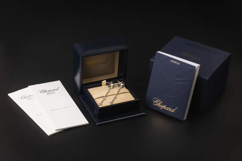 18ct White Gold Diamond Chopard LOVE YOU Earrings 84/4665-20 1.58ct