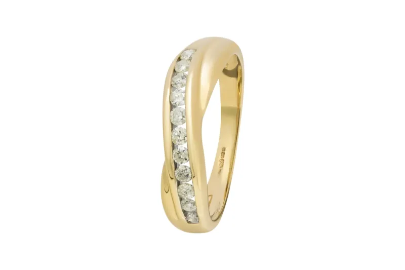 9ct Yellow Gold Ladies Diamond Wedding Band 0.22ct