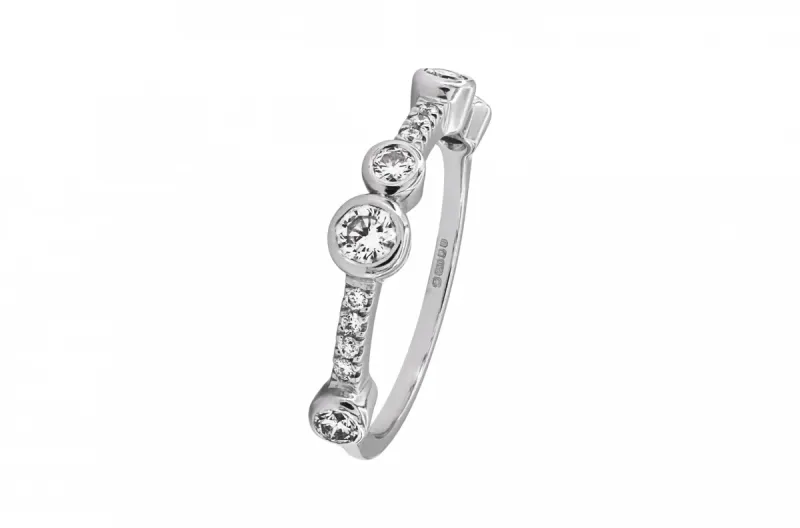 18ct White Gold Bubble Diamond Ring 0.50ct